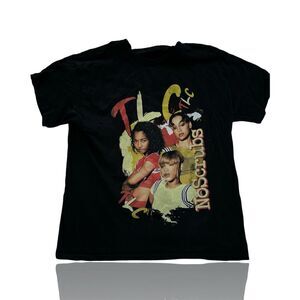 Vintage Styled TLC Graphic T-Shirt Black Unisex Large 90s Music Nostalgia Tee